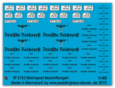 Peddinghaus-Decals 1/48 2153 German Reichspost markings