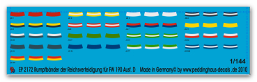 Peddinghaus-Decals 1:144 2172 Tailmarkings of the homedefence for Fw 190 D