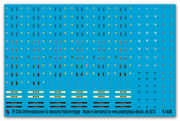 Peddinghaus-Decals 1/48 2246 Uniformabzeichen der Fallschirmjäger