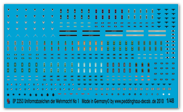Peddinghaus-Decals 1/48 2253 Uniformabzeichen der Wehrmacht No 1