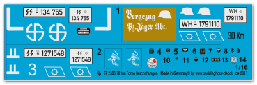 Peddinghaus-Decals 1:16  2303 18 ton Famo markings