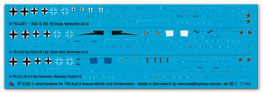 Peddinghaus-Decals 1:144 2350 3 Fw 190 Ausf A planes Krause-Mortiz-Dortenmann