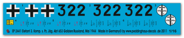 Peddinghaus-Decals 1:16 2441 Elefant 3. Kompanie s.Pz. Jäg Abt 653 Galizien