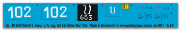Peddinghaus-Decals 1:16  2442 Elefant 1. Kompanie s. Pz. Jäg Abt 653 Italien