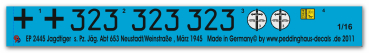 Peddinghaus-Decals 1:16  2445 Jagdtiger s. Pz. Jäg Abt. 653 Neustadt