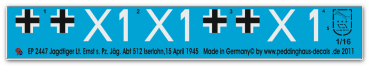 Peddinghaus-Decals 1:16  2447 Jagdtiger s. Pz. Jäg Abt. 512 Lt. Ernst , Iserlohn