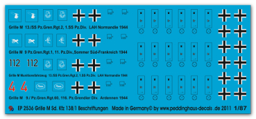 Peddinghaus 1/87 2536 Grille Sd. Kfz 138/1 markings