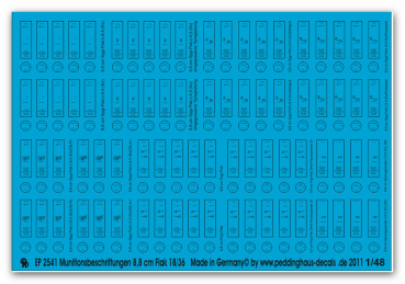 Peddinghaus-Decals 1:48 2541 Munitionsbeschriftungen für 8,8 cm Flak 18/36