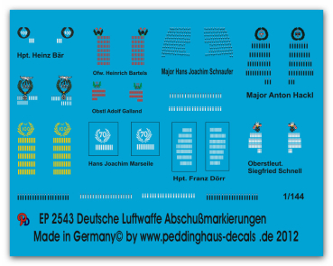 Peddinghaus-Decals 1:144 2543 German Airforce killmarkings