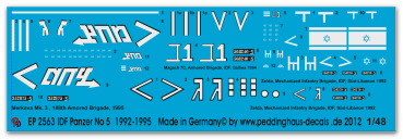 Peddinghaus-Decals 1:48 2563 IDF No 5 Merkava 2 -Magach 7C und 2 M113 Zelda