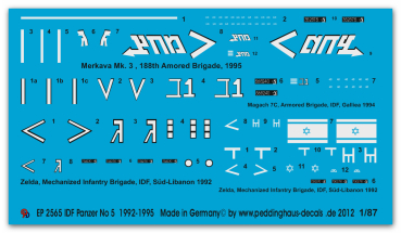 Peddinghaus 1/87 2565 IDF No 5 Merkava 2 -Magach 7C and 2 M113 Zelda