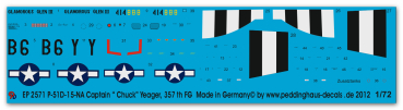 Peddinghaus-Decals 1/72 2571 P-51 d-15-NA Captain " Chuck " Yeager, 357th FG