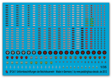 Peddinghaus-Decals 1:35  2611  Uniformmarkings of the german firepolice 1938-1945