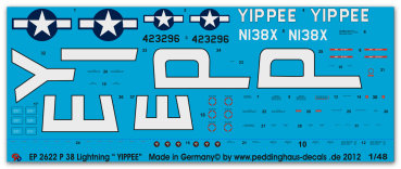 Peddinghaus-Decals 1:48 2622 P 38 Ligthning " Yippee"