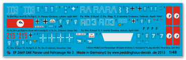 Peddinghaus-Decals 1:48 2669 DAK Tank markings  No 3