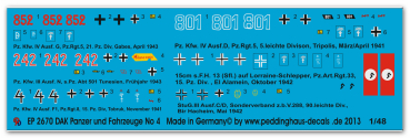 Peddinghaus-Decals 1:48 2670 DAK Tank markings No 4