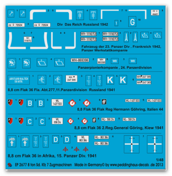 Peddinghaus-Decals 1:48 2677 8 ton Sd. Kfz 7 Halftrack