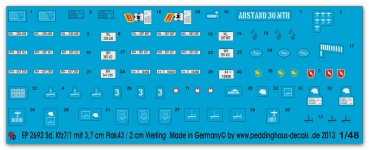 Peddinghaus-Decals 1:48 2692 Sd. Kfz 7-1 8 ton halftrack with 2 cm quad and 3,7 cm anti aircraft gun