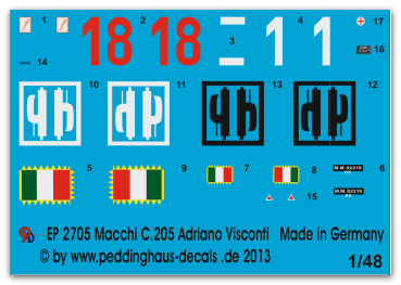 Peddinghaus-Decals 1:48 2705 Macchi c. 205 Adriano Visconti