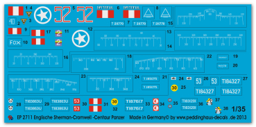 Peddinghaus-Decals 1:35  2711 Royal Marines Sherman-Cromwell und Centaur Panzer
