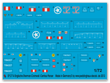 Peddinghaus-Decals 1:72 2714  Royal Marines Sherman-Cromwell und Centaur Panzer