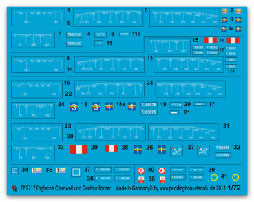 Peddinghaus-Decals 1:72 2717  Royal Marines Cromwell und Centaur Panzer Teil 2