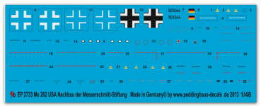 Peddinghaus-Decals 1:48 2733 Me 262 der Messerschmitt Stiftung