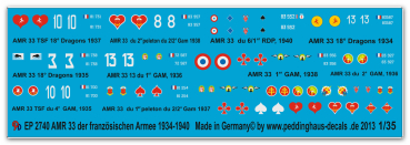 Peddinghaus-Decals 1:35 2740 10 AMR 33 of the french Armee 1934-1940