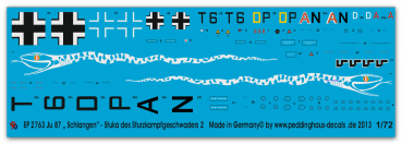 Peddinghaus-Decals 1/72 2763 Ju 87 " Schlangen -Stukas des Sturzkampf-geschwaders 2