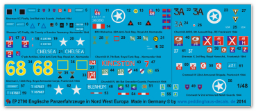 Peddinghaus-Decals 1:48 2790 english tank markings in North West Europe