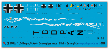 Peddinghaus-Decals 1:144  2793 Ju 87 snake markings of the Sturzkampfgeschwaders 2 in Africa