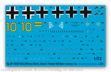Peddinghaus-Decals 1/72  2798 Bf 109 G-2/R6 Hans Döbrich