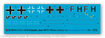 Peddinghaus-Decals 1/72  2801 He 177 A-5 1./KG 40, Chateaudun, 1944