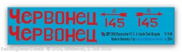 Peddinghaus-Decals 1:16  2808 markings for russian KV 2 4. Garde Reg.