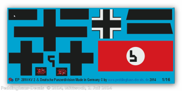 Peddinghaus-Decals 1:16  2810 german KV 2 tank, 5.tank Divison