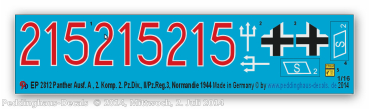 Peddinghaus-Decals 1:16  2812 Panther A , 2. Pz. Div in Normandy