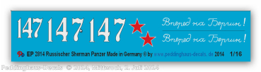Peddinghaus-Decals 1:16  2814 markings for a russian Sherman tank