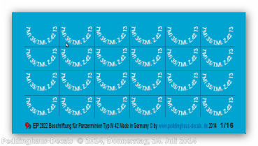 Peddinghaus-Decals 1:16 2822 Beschriftung für die Panzermine M 42