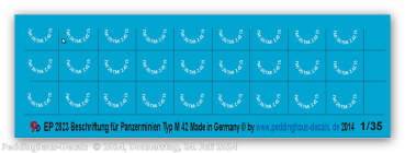 Peddinghaus-Decals 1:35 2823 markings for the german anti tank mines M 42