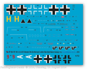 Peddinghaus-Decals 1/72  2834 Fw 190 G-1/A4/U8 Feldwebel Otto Bechtold 7./SKG 10