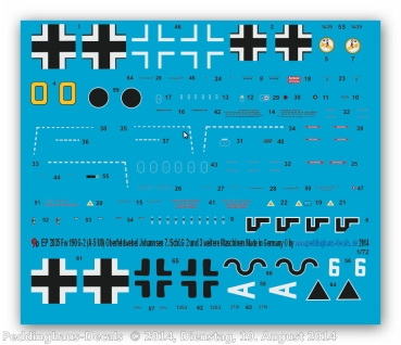 Peddinghaus-Decals 1:72  2835 FW 190 G-2 (A-5/U-8 Oberfeldwebel Johannsen 7./Schl.G. 2 Catania 1943