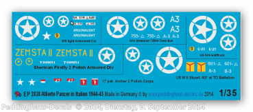 Peddinghaus-Decals 1:35 2838 Alliierte Tanks in Italy 1944-45