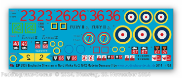 Peddinghaus-Decals 1:35 2855 English Sherman tanks in North Africa No 2 1942