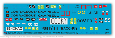 Peddinghaus-Decals 1:48 2858 English Sherman tanks in North Africa No 1 , 1942