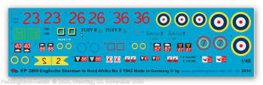 Peddinghaus-Decals 1:48 2859 English Sherman tanks in North Africa No 2, 1942