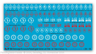 Peddinghaus-Decals 1:35 2866 markings for russian tank brigades