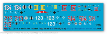 Peddinghaus-Decals 1:35 2884 german tank markings for 38 (t)