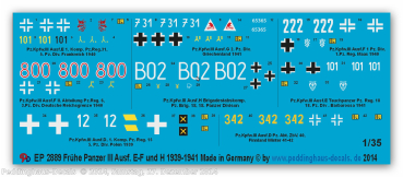 Peddinghaus-Decals 1:35 2889 german Panzer III early years 1939-1941