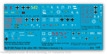 Peddinghaus-Decals 1:35 2893 markings for german mark III tanks 1941-1942
