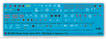 Peddinghaus-Decals 1:48 2894 markings for german mark III tanks 1941-1942